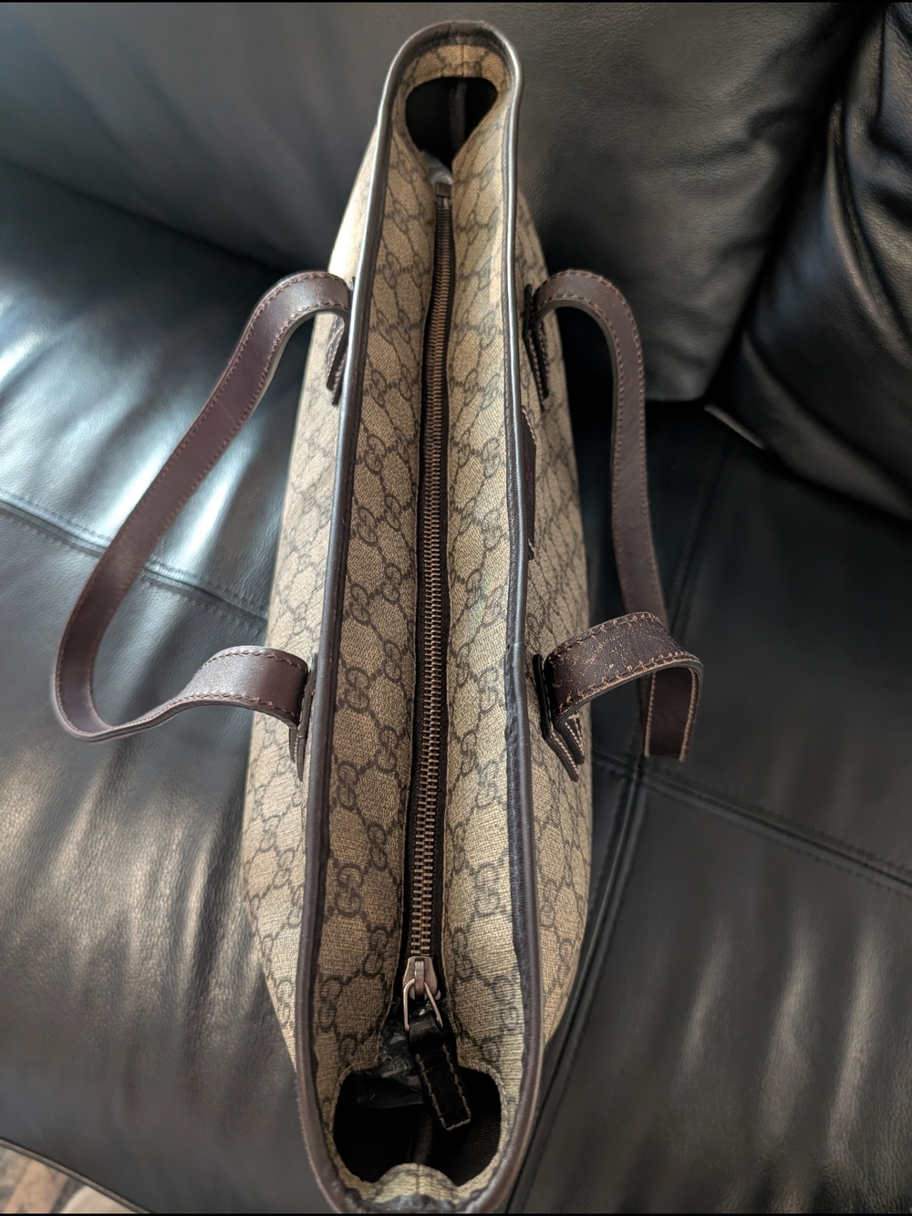 Gucci Monogram Canvas Tote in Beige/Brown - Picture 2 of 13